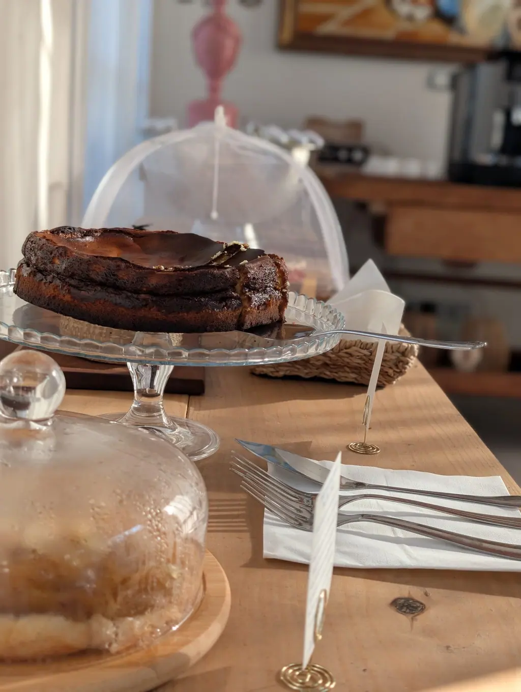 Tarta casera servida en Villa Paula