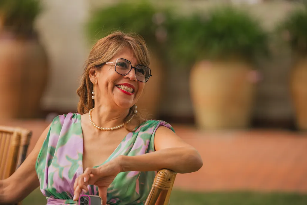 Sobremesa en el jardín de Villa Paula