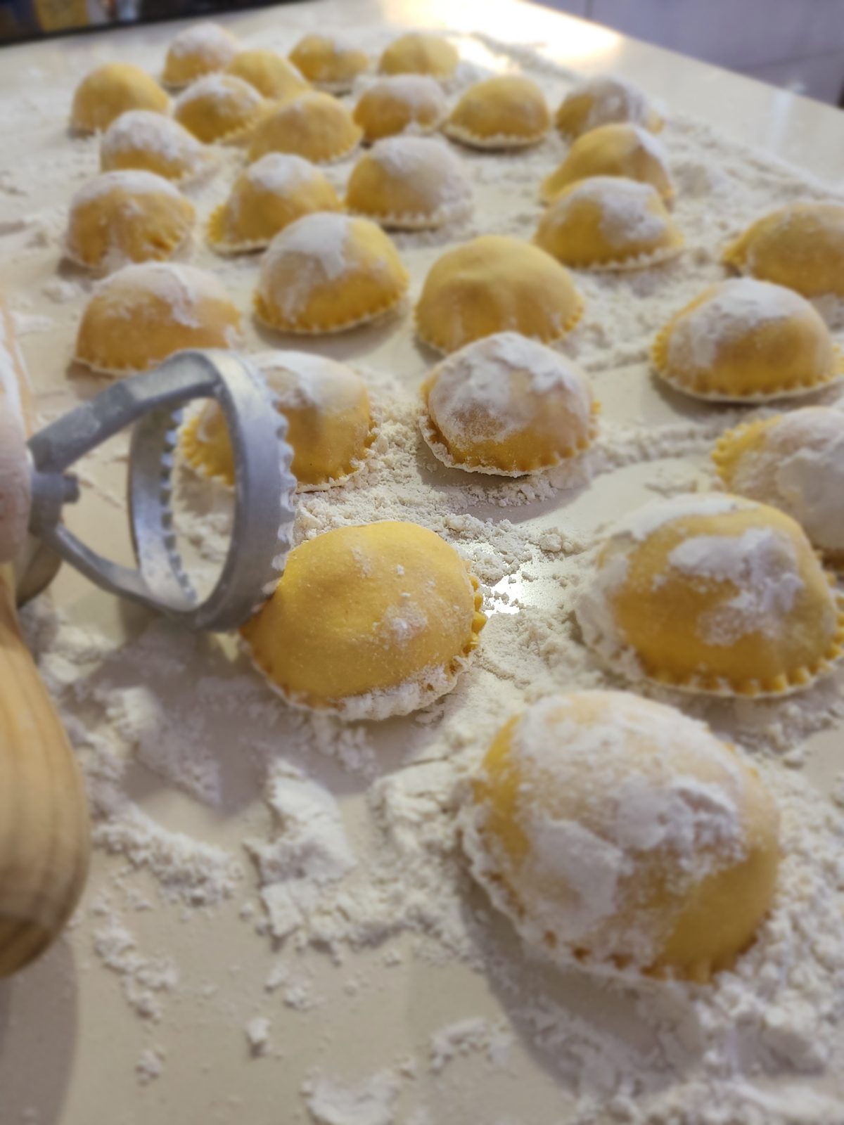 Pasta fresca hecha en la cocina de Villa Paula